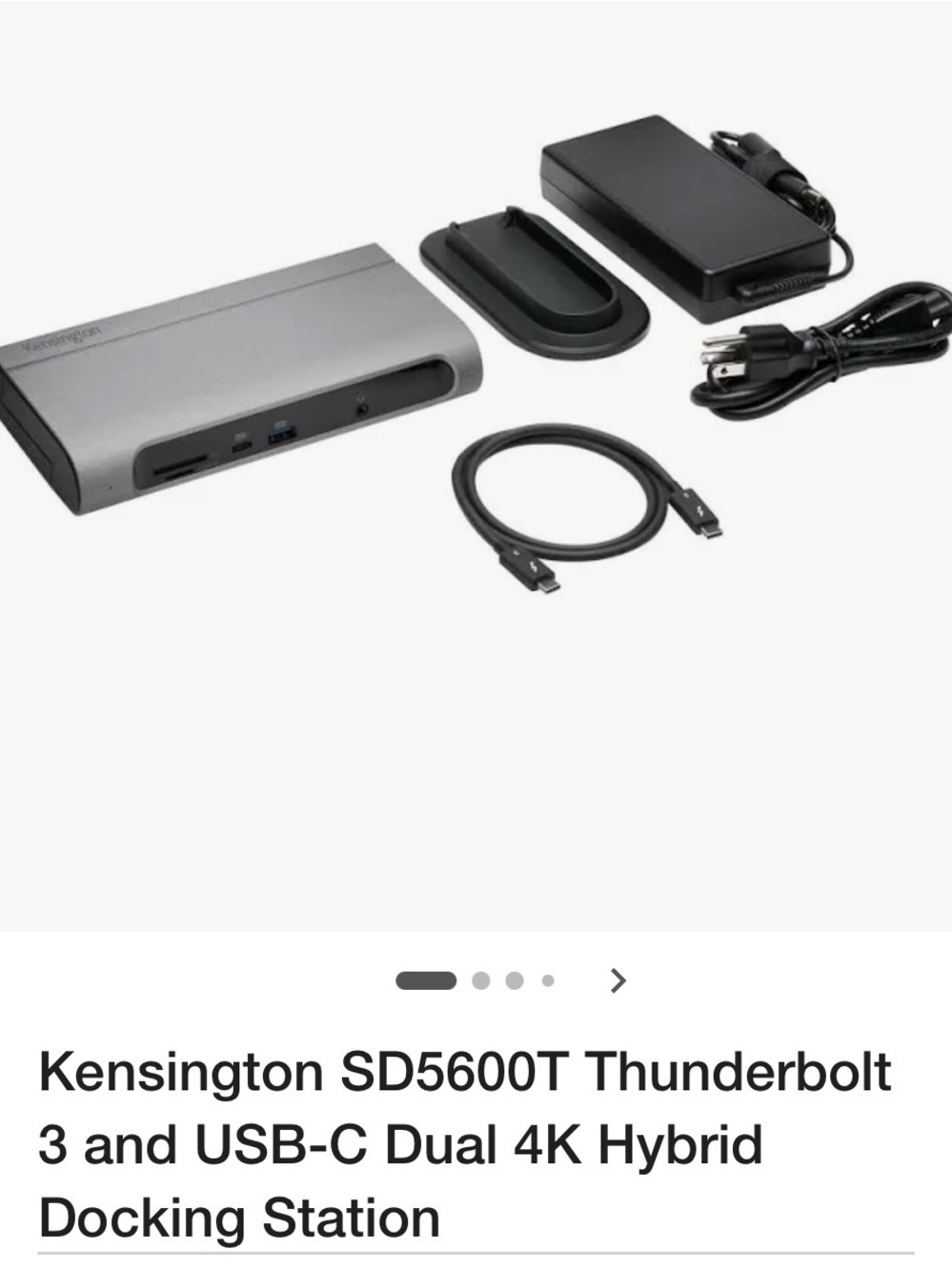 Kensington SD5600T Thunderbolt 3 & USB-C Dual 4K Docking Station - Silver/Black